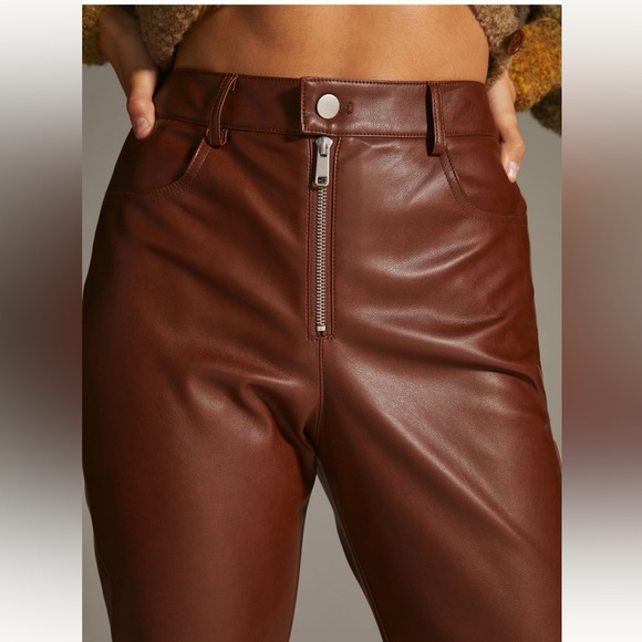 Anthropologie Avec Les Filles Faux Leather Kick-Flare Pants - Picture 5 of 12